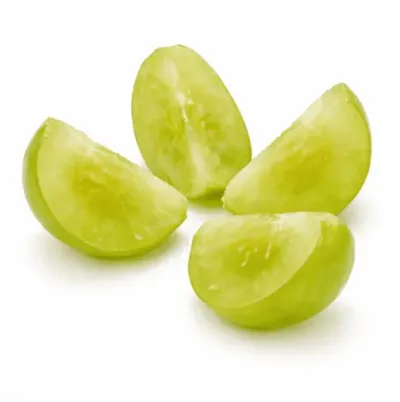 Uvas partidas en trozos